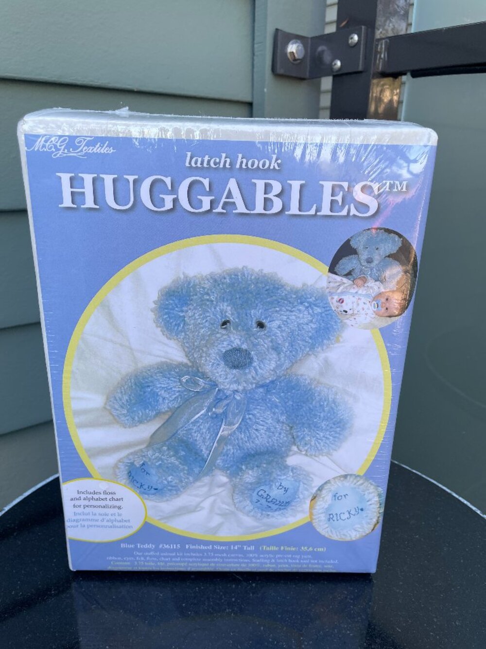 MCG Textiles Huggables Blue Teddy Bear DIY Stuffed Animal Latch Hook Kit Sealed